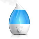 Arendo - Cool Mist Humidifier -1.3l extra large capacity - Ultrasonic Diffuser incl. Water Filter - for Essential Oil - Air Humidifier - Aromatherapy - 7 LED color change night light - silent