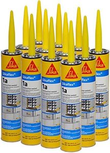 AWF PRO Sikaflex 1a Kit - One Component, Flexible, Non Sag, Polyurethane Concrete and Masonry Sealant for Vertical and Horizontal Surfaces, Sikaflex 1a 10 oz Aluminum Gray (12)