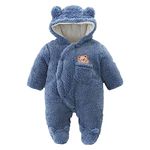 Fairy Baby Newborn Winter Clothes Coat Bunting Outwear Warm Bear Baby Footie Romper Thick Fleece Jumpsuit for Infant Girls Boys 0-12 Months