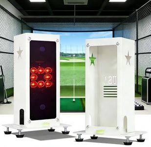 BEUTFQL Metal Protective Case for Square Golf Launch Monitor with Leveling Stand & Acrylic Screen, All-in-One Simulator Enclosure for Indoor/Outdoor Use.for Golf Lovers(White)