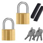 KAWAHA 81/40-2P Brass Keyed Padlock (Keyed Alike, Waterproof, Solid Brass Lock) for Sheds, Storage Unit, School, Gym Locker, Fence, Toolbox, Hasp, Storage - 1-9/16 in. *2