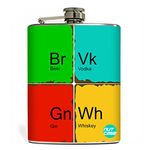 Designer Hip Flask 7 Oz - Nutcase - 4 Spirits - One Love