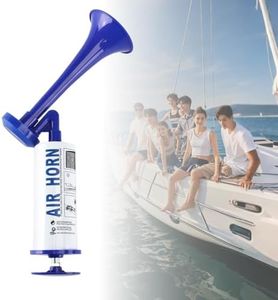 AOLIHAN Pump Air Horn for Safety Airhorns Horn Loud Hand-held Air Horn for Boat Aluminum+ABS Loud Noise Makers for Sporting Events Graduation Parties Aggressive Animals etc. (Handheld Air horn blue)