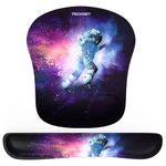 TECKNET Keyboard Wrist Rest and Mouse Pad with Wrist Support, Memory Foam Set for Computer/Laptop/Mac, Lightweight for Easy Typing & Pain Relief Ergonomic Mousepad-Black Astronaut.