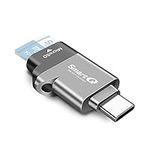 C356 Type-C MicroSD Card Reader with USB 3.0 Super Speed Technology, Supports MicroSDXC, MicroSDHC, and MicroSD for Window, Mac OS X and Andriod (Midnight Grey)