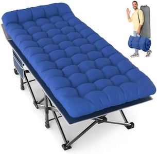Slendor XXL Folding Camping Cot for Adults with Mattress Pillow Carry Bag, 32 inch Extra Wide Portable Sleeping Cot, 900LBS Support Outdoor Cot Bed for Office Nap Beach Travel RV