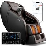 iBooMas Massage Chair Full Body, Zero Gravity SL-Track Shiatsu Massage Recliner with Shoulder Back and Leg Heat, APP Control, Foot Roller, Bluetooth, Airbags, Body Scan(Brown+Black)