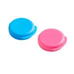 EZY DOSE Daily Round, Portable On-The-Go, Pill Box, Organizer and Vitamin Containers, Snap Shut Lids, Perfect for Traveling, Blue and Pink, 2 Pack (67700BLPKAMZ)