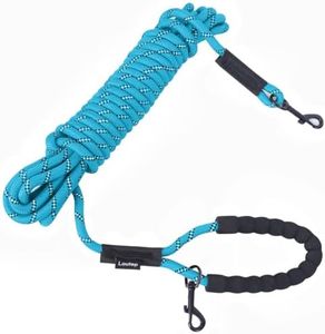 Loutep Long Leash for Dogs 10ft 16ft 30ft 50 Feet 100 Foot Tie Out Check Cord Recall Obedience Rope Lead Extra Longline Long Dog Leash for Small Medium Large Dogs Outdoor Training Camping Tracking
