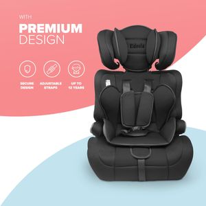 Kidoola Adjustable Car Seat for Toddlers – Safety Booster, Grey/Black