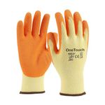 A406 12 Pair Orange Latex Coated Gloves Rubber Work gloves for Builders Gardening Scaffolding work safety gloves (X-Large/9)