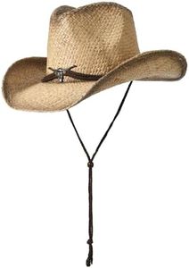 Unisex Woven Straw Cowboy Hat for Women Western Hats for Men Wide Brim Cowgirl Costume Summer Sun Hat Khaki