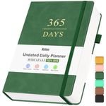 Planner, Undated Daily Planner with To Do List, 365 Days Planner for ADHD Adult, Agenda for Women Men, Hourly Planner Notebook for Goal Setting, Productivity Planner with Calendar, 8.3" x 5.8" (Green)