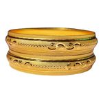 Ayansh Products Brass Bangles Gold Plated Set for Woman (B-Bangles_105, 2.4)