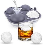 Shuban Ice Ball Maker Mold, Premium Large Sphere Ice Mold with Lid 4 x 2.5 Inch Ice Balls - BPA Free, Easy Release Silicone Ice Tray, Perfect Spheres Craft Ice Maker for Whiskey, Cocktails, Gifting