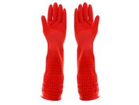 1 Pair Heavy Duty Rubber Gloves with Extra Long Cuffs, Durable Kitchen Gloves with Non-slip Grip, Car Washing Gloves Suitable for Dish washing, Household Cleaning, Gardening, Size L