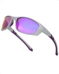 Myiaur Women Sports Sunglasses for Running Cycling UV400 Protection Polarized Lens Lightweight Wrap Around Design M8140