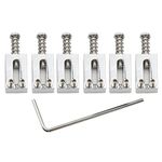 Unxuey 6 Pack Guitar Tremolo Bridge Roller Saddles for Fender Strat Stratocaster Tele Telecaster Electric Guitar Replacement Accessories (Chrome)