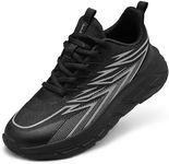 OrthoComfoot Kids Orthopedic Athletic Shoes, Arch Support Sneakers for Foot Pain Relief, Durable Breathable Walking Shoes for School & Play, Black, Little Kid 2.5
