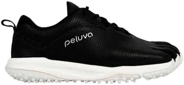 Peluva Apollo Golf | Women's 5-Toe, Zero-Drop Barefoot, Leather Shoe Black/White