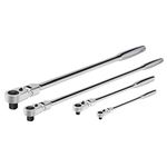 Powerbuilt 4 Piece Pro Tech 72 Tooth Long Reach Flex Head Ratchet Set - 240238