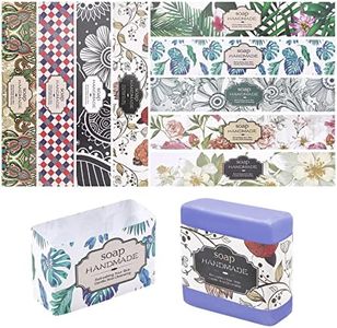 PH PandaHall 90pcs Soap Wrapper 9 Style Flower Wrap Paper Tape Vertical Soap Paper Tag Soap Sleeves Covers for Christmas Homemade Soap Bar Packaging Supplies