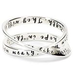 Dicksons Isaiah 40:31 Inspirational Women's Double Mobius Silver-Plated Fashion Ring, Size 8, Large, Metal