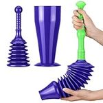 Luigi's Sink and Toilet Plunger Bundle - Unblockers for Toilets Sinks & Drains w Large Bellows - Powerful & Flexible Blockage Remover - Bathrooms, Kitchens, Sinks, Baths & Showers