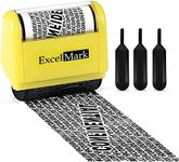 ExcelMark Rolling Identity Theft Guard Stamp with Refill Ink Set - 3 Refill Ink Bottles