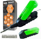 Kelvin Tools - Kelvin 17 Urban Screwdriver Set, All in One Everyday Multitool Screwdriver, Multi-Tip, Compact & Universal Precision, 13 Bit Set with Tape Measure, Liquid Level, Hammer and Flashlight