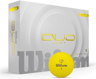 Wilson Duo Soft Golf Balls, Experience a Gentle Feel and Dynamic Energy, Speed Boosting With an Accurate Flight Design, Colour: Yellow, Pack of 12