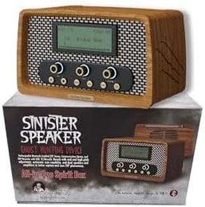 Sinister Speaker Spirit Box – Dual EVP Recorder & Bluetooth Ghost Box | Paranormal Activity Detector with AM/FM/SW Sweep | Vintage-Inspired Design