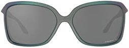 Oakley Womens OO9230 Wildrye Butterfly Sunglasses, Matte Silver/Blue Colorshift/Prizm Black Polarized, 61 mm
