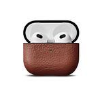 Woolnut Leather Case for AirPods 3rd Gen - Cognac Brown Cover | Full-grain Scandinavian Leather Apple AirPods 3rd Generation Case - Compatible with Wireless Charging