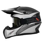 Zorax Black/Silver/White M (57-58cm) ZOR-X305 Motocross HELMET & Motorcycle Goggles MX Quad ATV Sports Enduro Crash Dirt Bike Helmet ECE 22.06 Certified