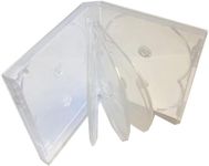 New 1 MegaDisc 25mm Clear Multi Ten Tray DVD Replacement Case Box 10 Discs Holder W Flap Tray Premium Quality