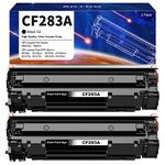 2-Pack 83A Toner Cartridge, M127 Toner, High Yield Replacement for HP 83A CF283A Work with HP Laserjet Pro MFP M125nw M127fw M127fn M201dw M225dw M125a M201n Laser Printer Toner (2 Black 83A)