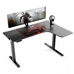 Eureka Ergonomic Standing Desk L Shaped,60" Gaming Desk,Electric Height Adjustable Dual Motor,Rising Sit Stand Up Corner Desk For Home Office,Smart Memory Preset Mousepad,Right-Carbon Steel,Laminated