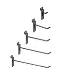 Only Hangers Commercial Grade Chrome Slatwall Hooks - Combo Pack of 50 Assorted Size Peg Hooks for Slatwall - (10) of Each 1",4",6", 8" and 10" Hooks