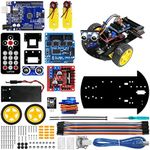 LAFVIN Smart Robot Car 2WD Chassis Kit with Ultrasonic Module for Uno R3,Remote for Arduino DIY Kit