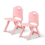 HAPPY BEAR Foldable Kids Chair | Foldable Study Chair | Space-Saving, Portable, and Supports up to 30kg |Folding Stool Chair | Kids Study Chair (Pink,Pink)