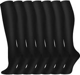 Compression Socks, (7 Pairs) for Men & Women 15-20 mmHg is Best for Athletics, Running, Flight Travel, Support
