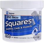 Spenco 2nd Skin Gel Squares Soothing Protection and Bacterial Barrier for First Aid Kits, 200-Count, One Size