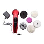 MERISHOPP Electric Shoe Scrubber Electric Shoe Polisher Brush for Sneaker Sofa Leather Red