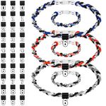 Quelay 3 Pcs Braided Sport Baseball Necklace 20'', 3 Pcs Baseball Bracelet 8'', 3 Sets 0-9 Number Pendants Baseball Number Necklace Baseball Rope Necklace for Athletes Sports Fan (Assorted Colors)