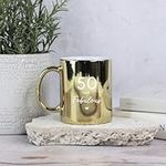 eBuyGB Shiny Gold Mug, 50 & Fabulou