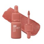 Peripera Ink the Velvet Lip Tint | High Pigment Color, Longwear, Weightless, Not Animal Tested, Gluten-Free, Paraben-Free | 0.14 fl oz (022 BOUQUET NUDE)