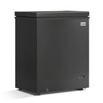 TABU 10 Cu.Ft Chest Freezer, Top Opening Deep Freezer, Adjustable Thermostat-Removable Basket, Manual Defrost, Black