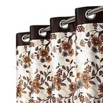 Yes Cart Home 2 Piece Curtain for Window 5Ft | Room Darkening Curtain Panel for Home Office Decor | Polyester Eyelet Drapes for Living Room Bedroom Hall, 4 x 5 Feet, Coffee_Joint_Sunflower