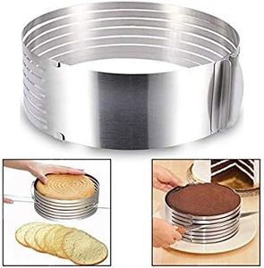Itian Réglable Couche de Moule en Acier Inoxydable Mousse Gâteau Slicer Kit, Sain et Utile